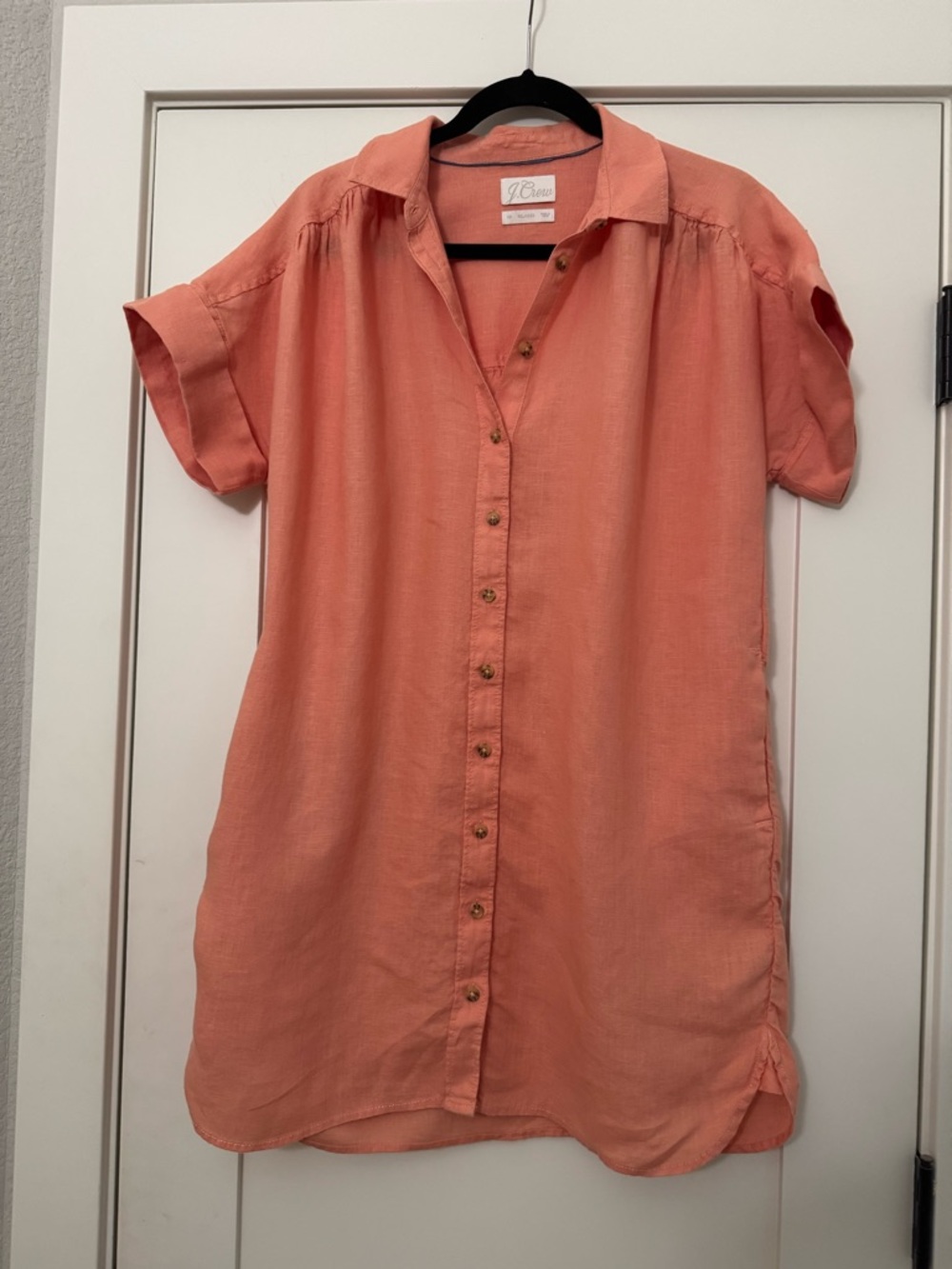 J. Crew Coral Relaxed Button-Up Shirt